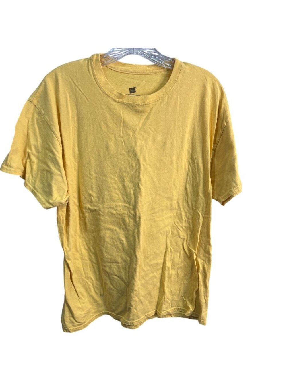 Hanes X-Temp Yellow Short-Sleeve Shirt L/GG 100% Cotton Lightweight Casual Tee